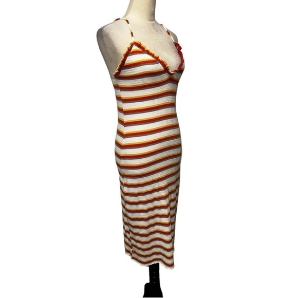 Zara ribbed bodycon striped midi dress | Size Small - Picture 6 of 12